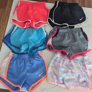 Toddler Girls Nike And Champion Athletic Shorts, Lot of 6